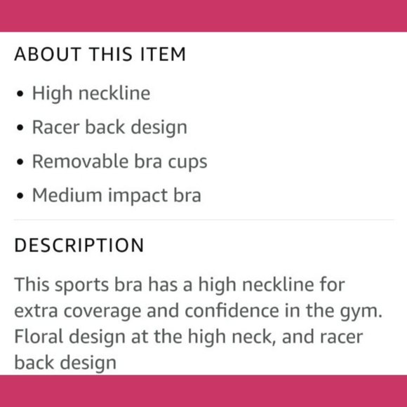 JOCKEY FANTASY FLORAL LONGLINE ATHLETIC RACERBACK SPORTS TANK BRA with BRA PADS - Picture 15 of 15